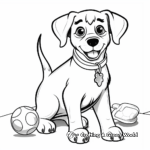 Rottweiler with Toys: Playful Scene Coloring Pages 1