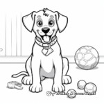 Rottweiler with Toys: Playful Scene Coloring Pages 2
