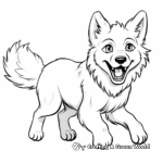 Running Arctic Wolf Coloring Pages 2