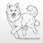 Running Arctic Wolf Coloring Pages 3