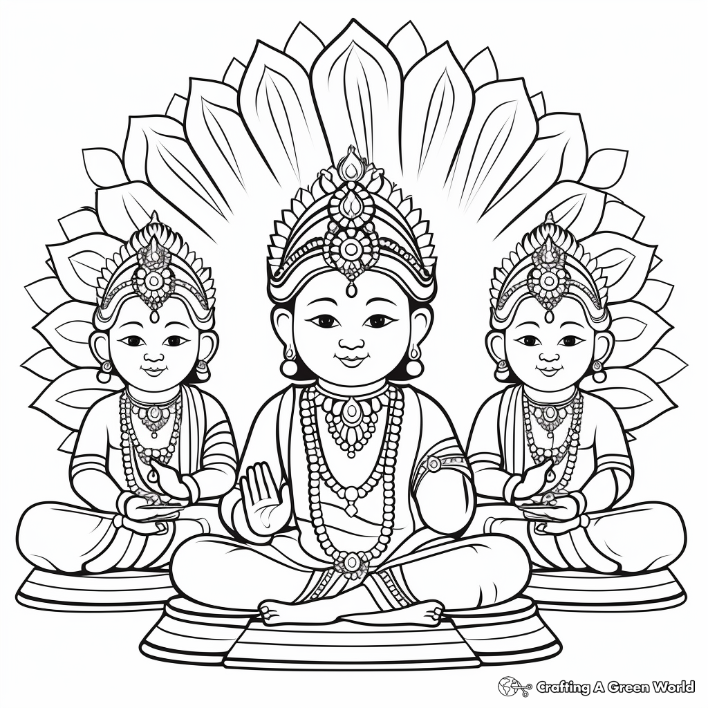 Sacred Hindu Deities Diwali Coloring Pages 2