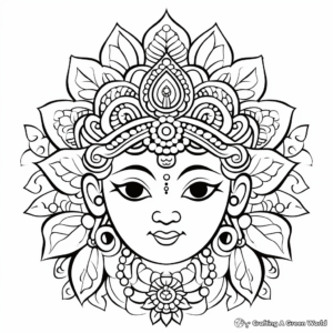 Sacred Hindu Deities Diwali Coloring Pages 4