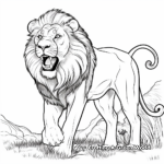 Savannah Roaring Lion Coloring Pages 2