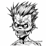 Scary Headshot Zombie Coloring Pages 2