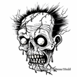 Scary Headshot Zombie Coloring Pages 3