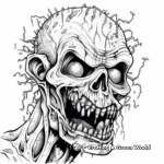 Scary Headshot Zombie Coloring Pages 4