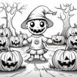 Scary Pumpkin Patch Coloring Pages 1