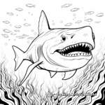 Scary Tiger Shark Coloring Pages for Halloween 1