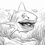 Scary Tiger Shark Coloring Pages for Halloween 4