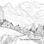 Scenic Swiss Alps Coloring Pages 2