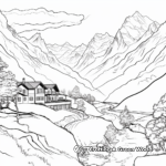 Scenic Swiss Alps Coloring Pages 3