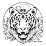 Scenic Tiger Face in Moonlight Coloring Pages 1