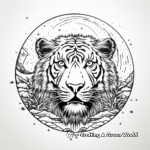 Scenic Tiger Face in Moonlight Coloring Pages 2