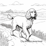 Scenic Walking Cocker Spaniel Coloring Pages 2