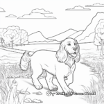 Scenic Walking Cocker Spaniel Coloring Pages 3
