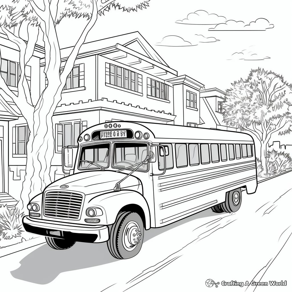School Bus Leaving Coloring Pages 1