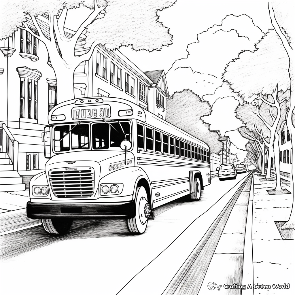 School Bus Leaving Coloring Pages 3
