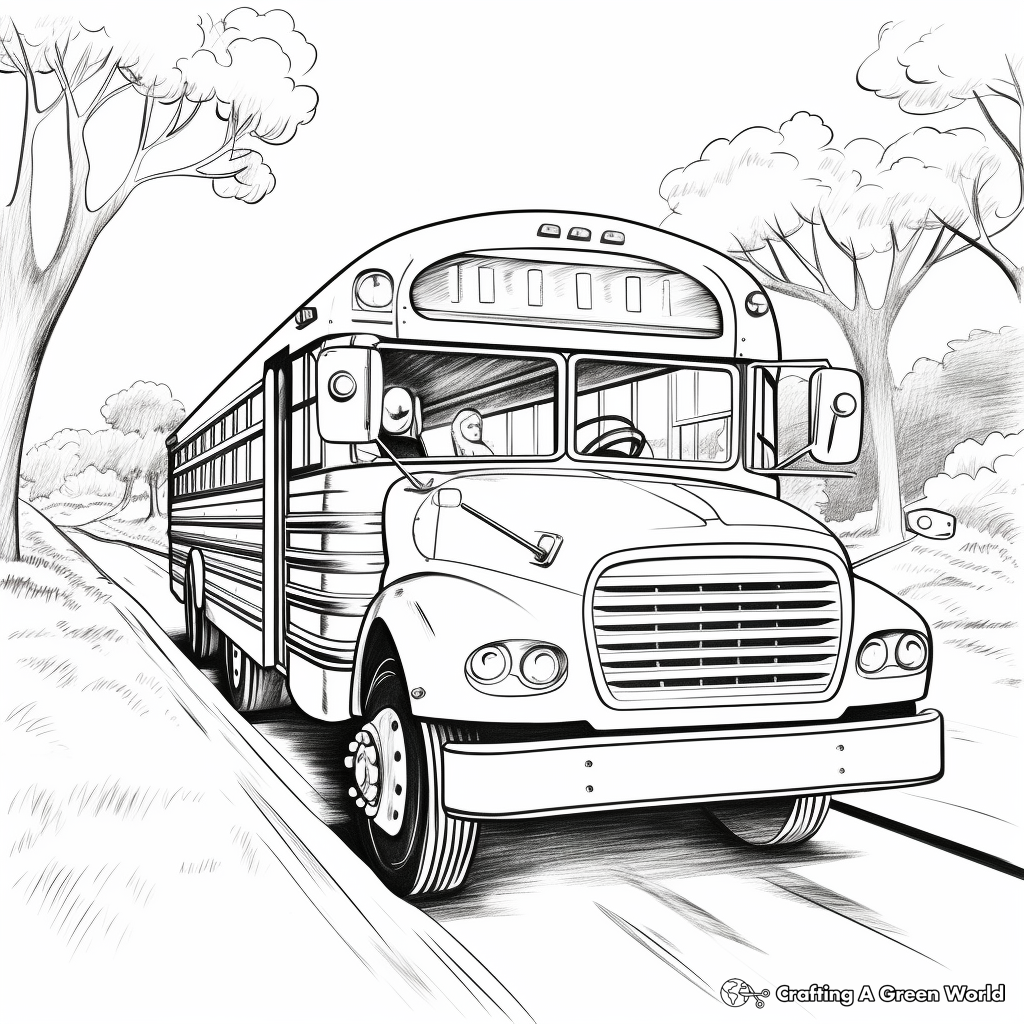 School Bus Leaving Coloring Pages 4