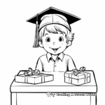 School Graduation Cap and Certificate Coloring Pages 2