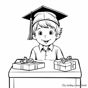 School Graduation Cap and Certificate Coloring Pages 2