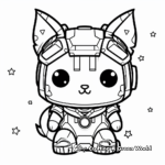 Sci-fi Inspired Kawaii Fox Coloring Pages 2