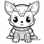 Sci-fi Inspired Kawaii Fox Coloring Pages 4