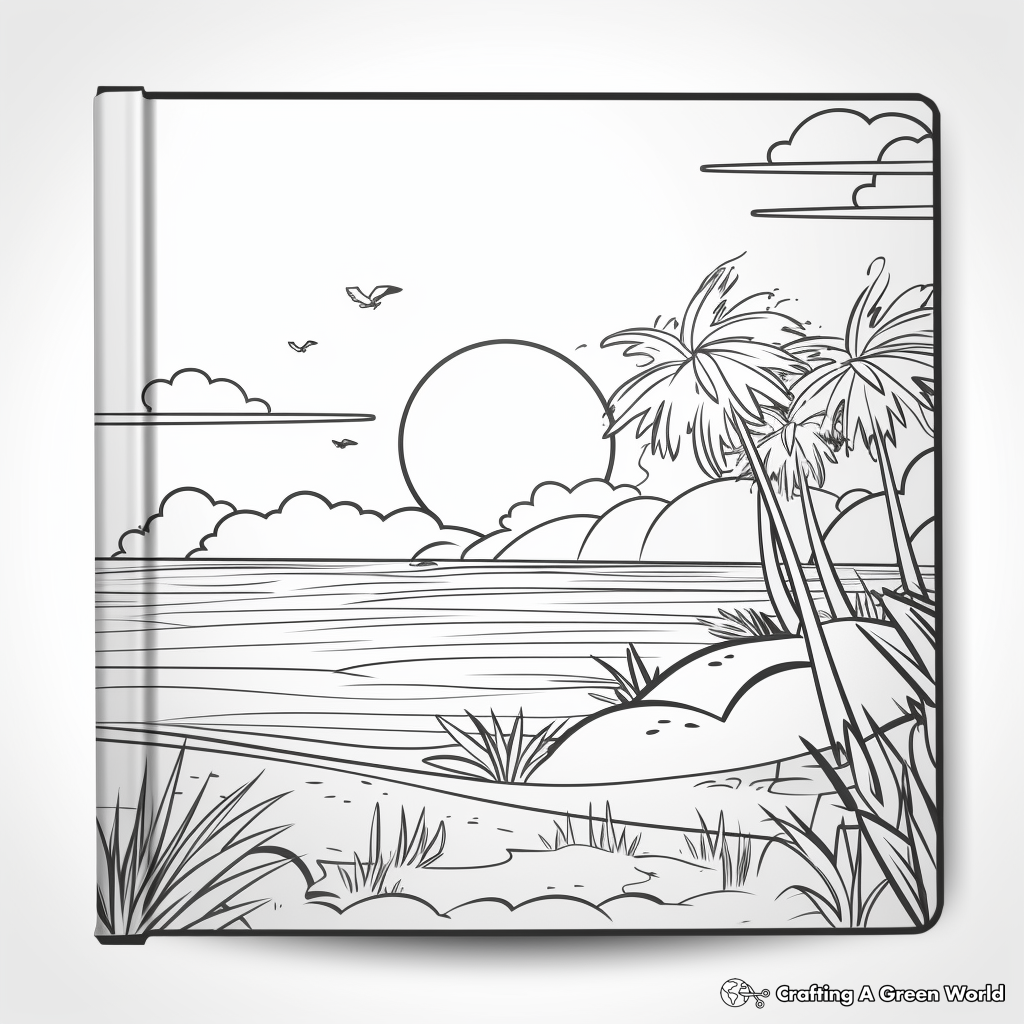 Seaside Scenery Binder Cover Coloring Pages 1