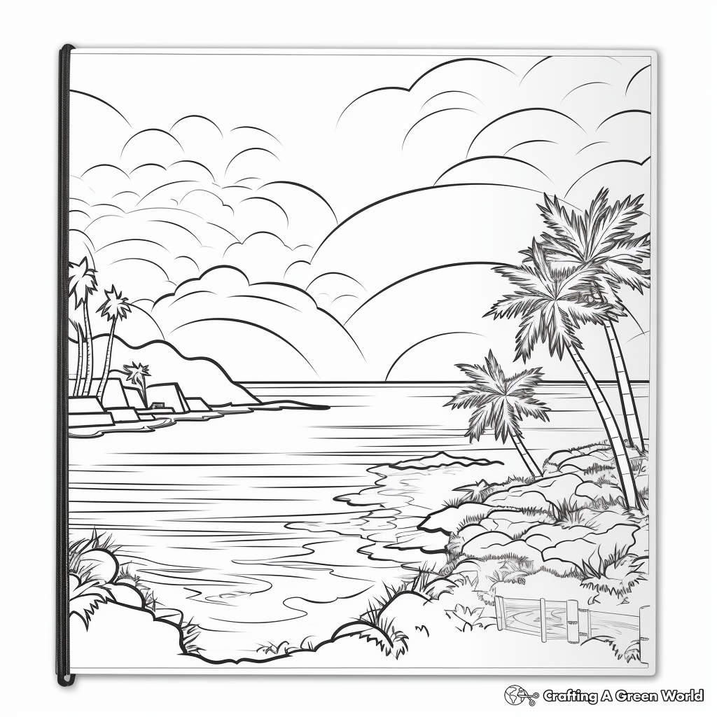 Seaside Scenery Binder Cover Coloring Pages 2