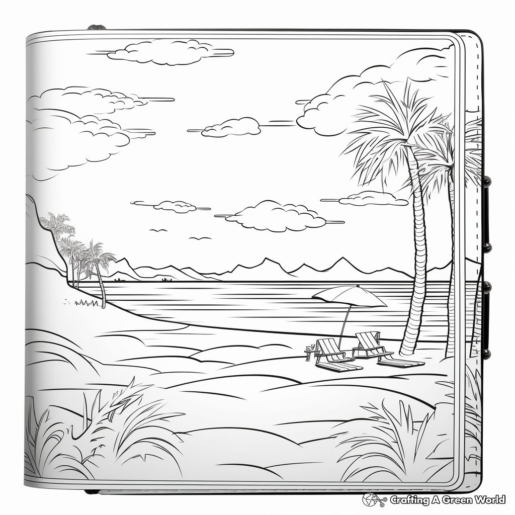 Seaside Scenery Binder Cover Coloring Pages 3