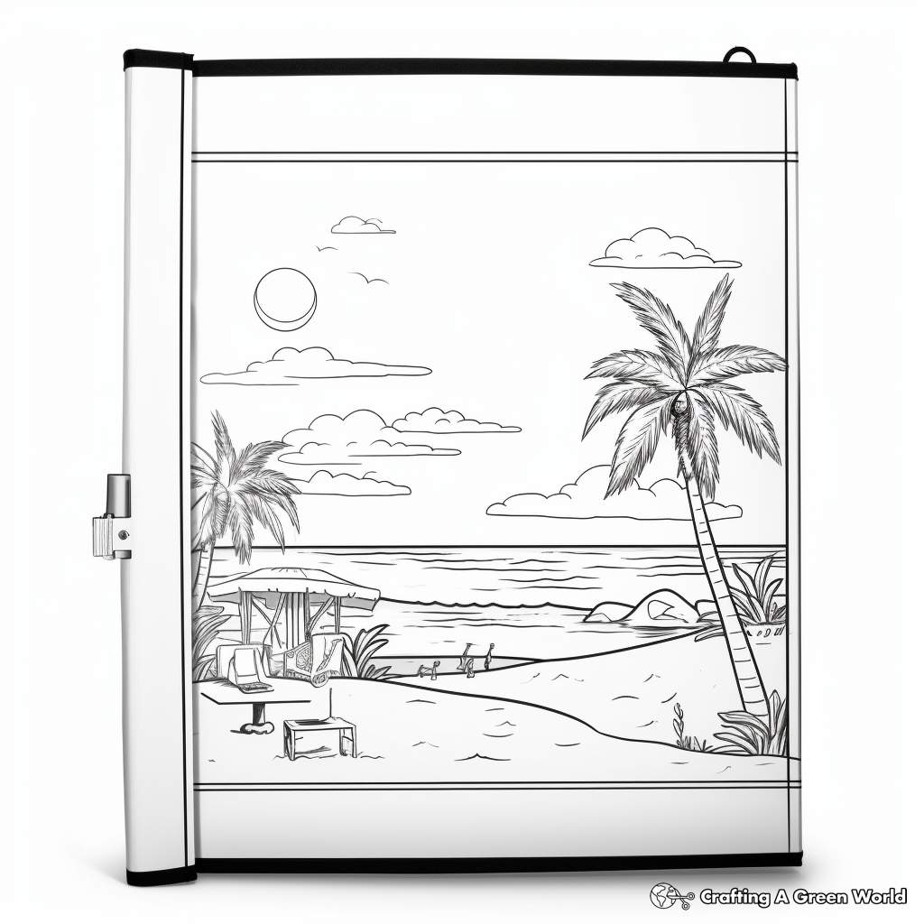 Seaside Scenery Binder Cover Coloring Pages 4