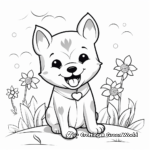 Shiba Inu in Different Seasons Coloring Pages 2