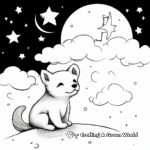 Shiba Inu in Dreamy Night Sky Coloring Pages 1