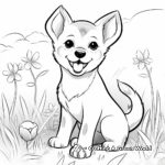 Shiba Inu in Nature Coloring Pages 1