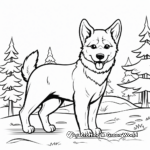 Shiba Inu in Nature Coloring Pages 2