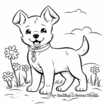 Shiba Inu in Nature Coloring Pages 4