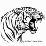 Side Profile of a Roaring Tiger Coloring Pages 1