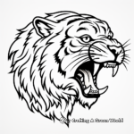 Side Profile of a Roaring Tiger Coloring Pages 3