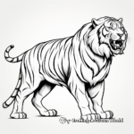 Side Profile of a Roaring Tiger Coloring Pages 4