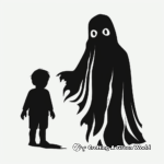 Silhouette Ghost Coloring Pages 4