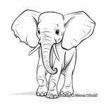 Simple African Elephant Coloring Sheets for Preschoolers 1