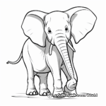 Simple African Elephant Coloring Sheets for Preschoolers 3