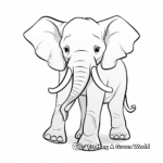 Simple African Elephant Coloring Sheets for Preschoolers 4