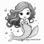 Simple and Cute Baby Mermaid Coloring Pages 2