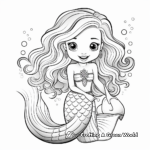 Simple and Cute Baby Mermaid Coloring Pages 3