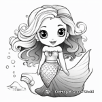 Simple and Cute Baby Mermaid Coloring Pages 4