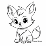 Simple Baby Fox Coloring Pages for Toddlers 1