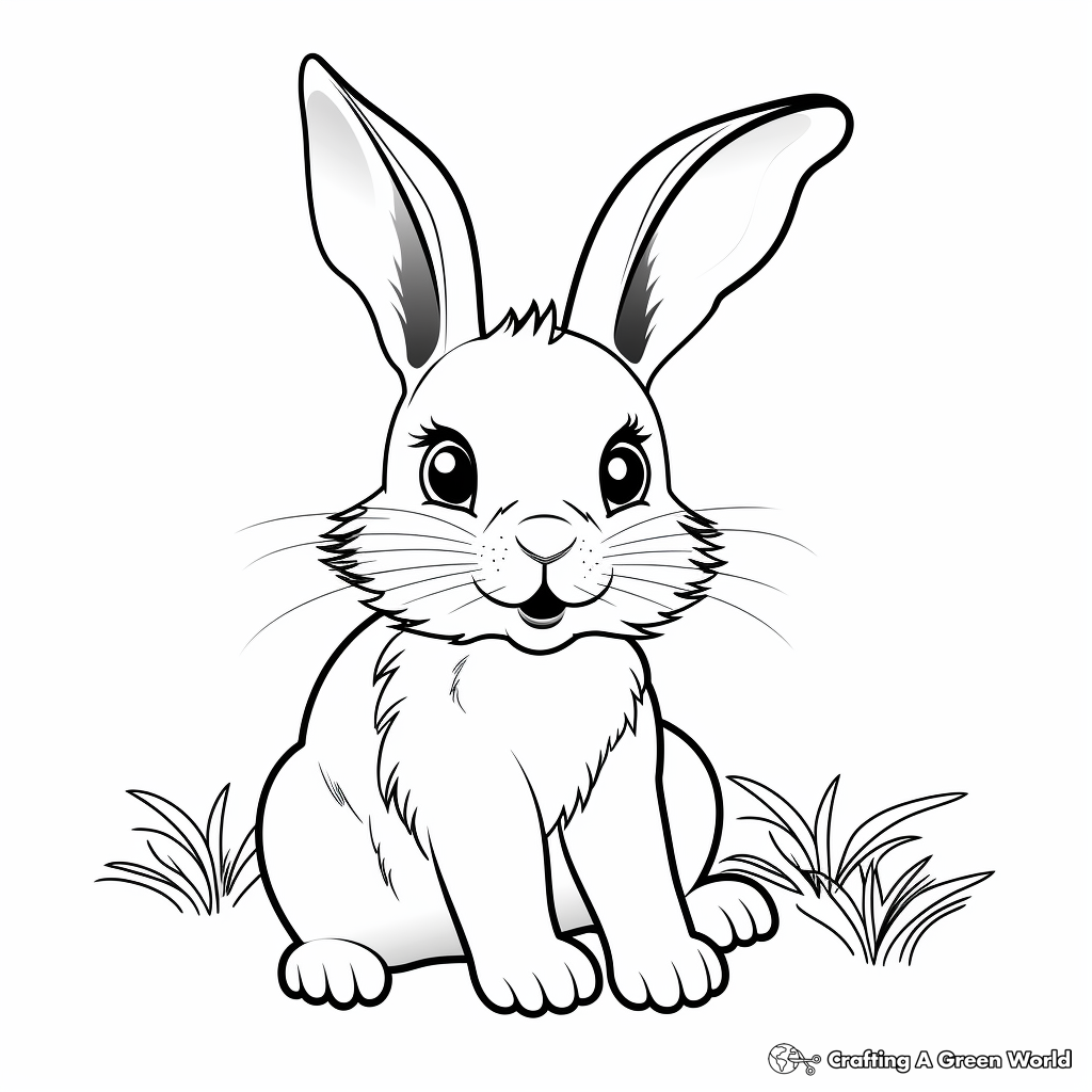 Simple Baby Rabbit Coloring Pages for Kids 1