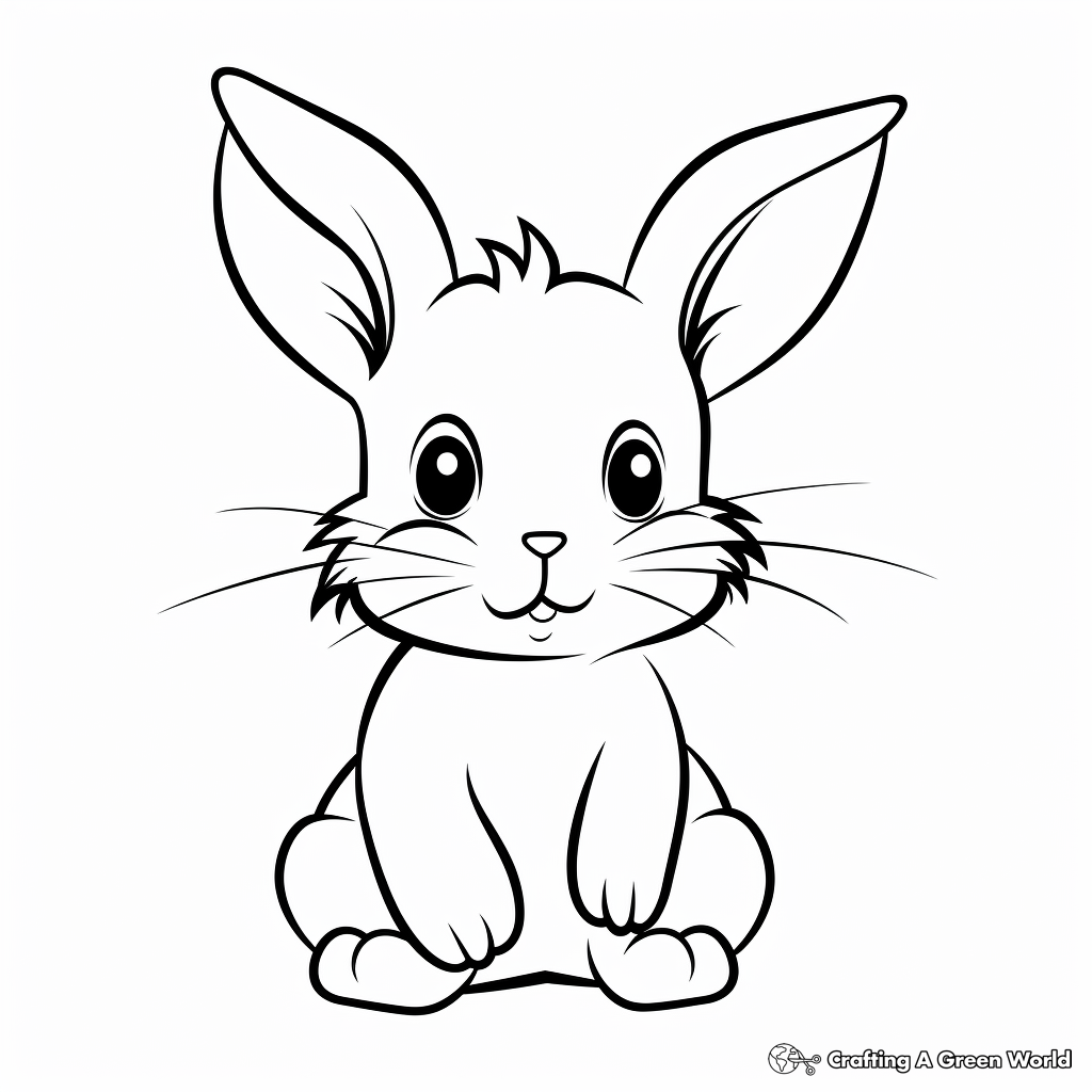 Simple Baby Rabbit Coloring Pages for Kids 2