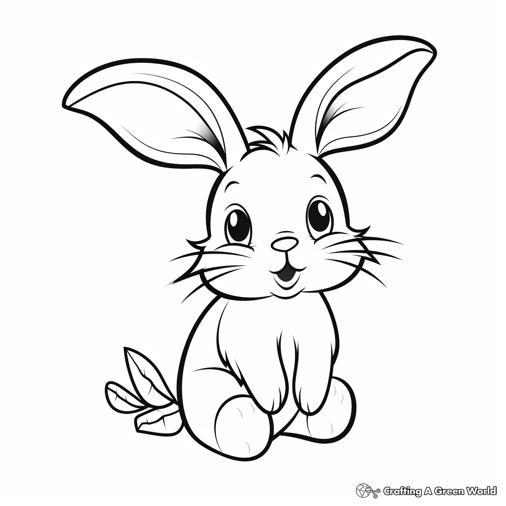 Simple Baby Rabbit Coloring Pages for Kids 3