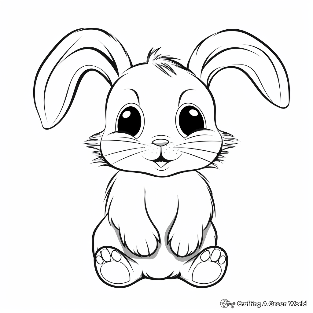 Simple Baby Rabbit Coloring Pages for Kids 4